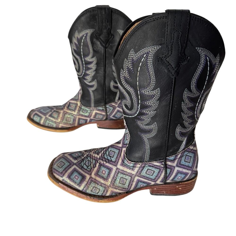 Roper Cowgirl Western Boots Geometric Glitter Little Girls Size 2